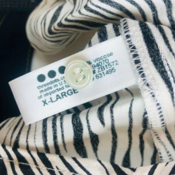 Three Dots Animal Print Tie Front Button-Down Top - Picture 5 of 5